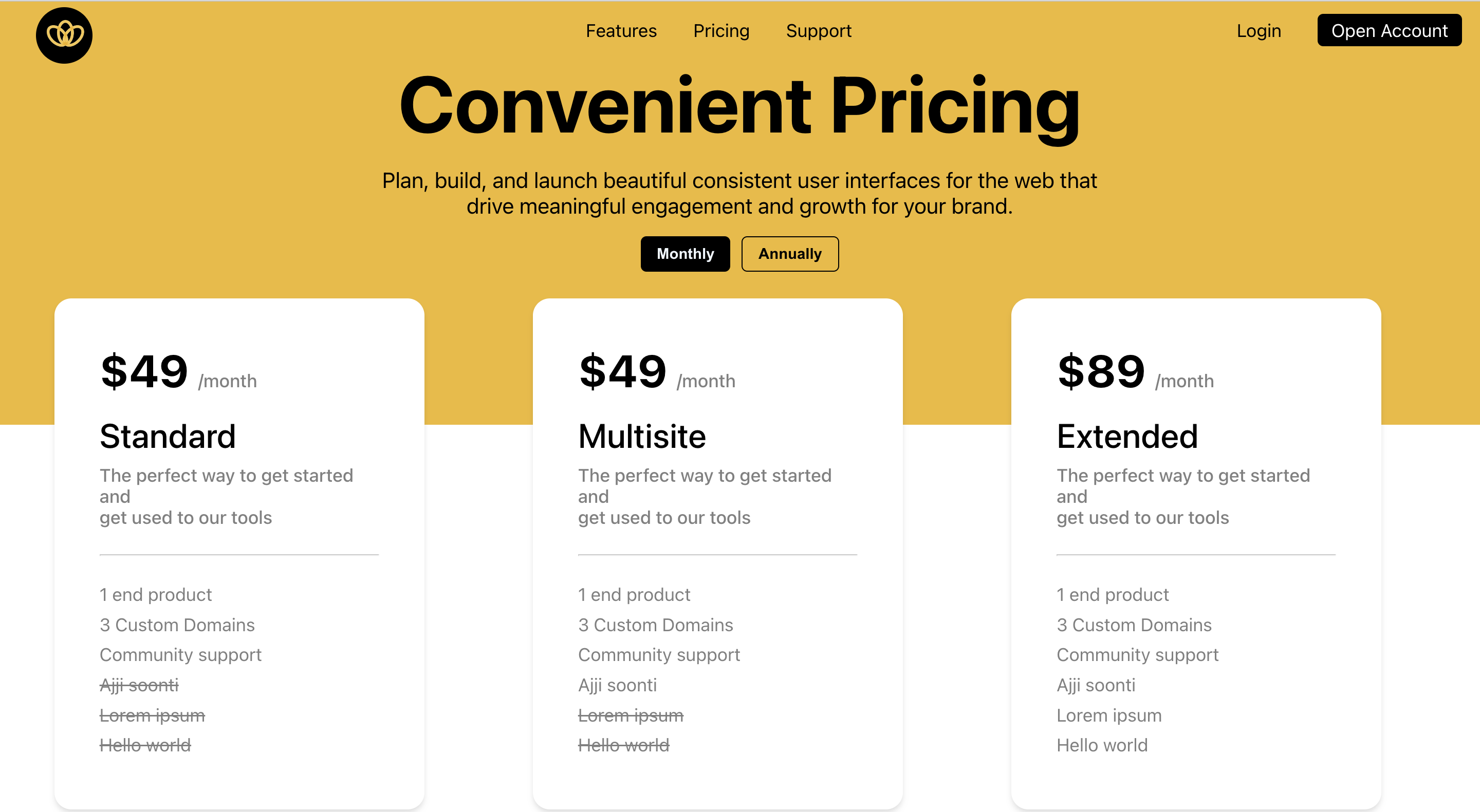 Pricing Page